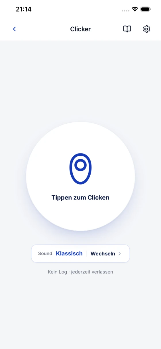 Built-in clicker with sound selection